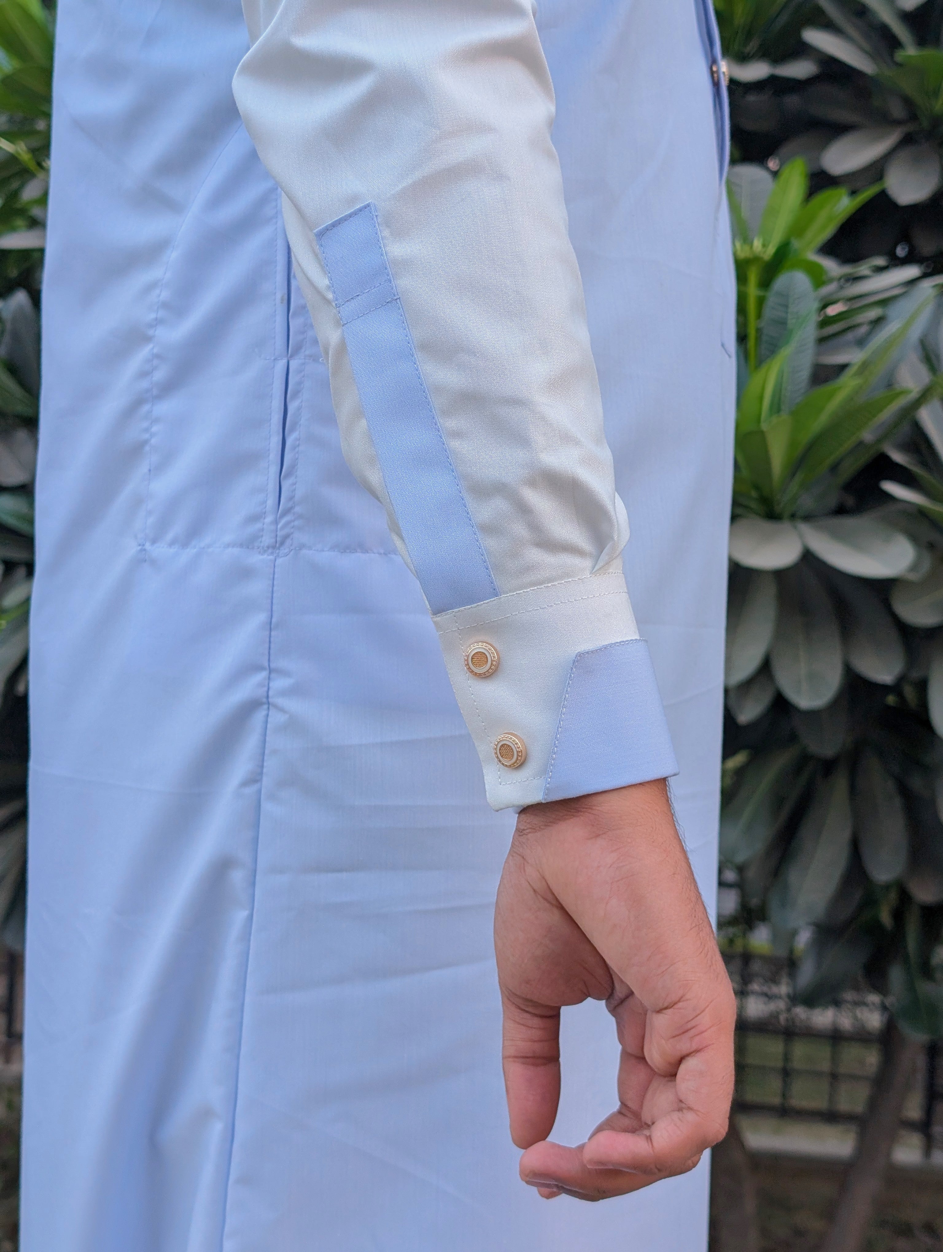 Double cuff and double colour jubba/thobe